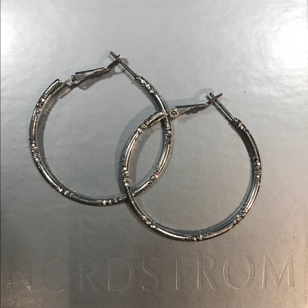 Medium/Small sized silver hoops